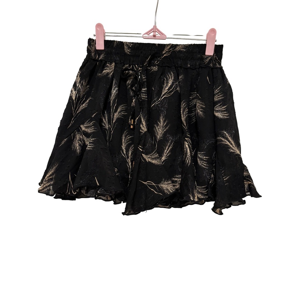 Anthropologie Bishop & Young sz S black elastic waist mini boho skirt L